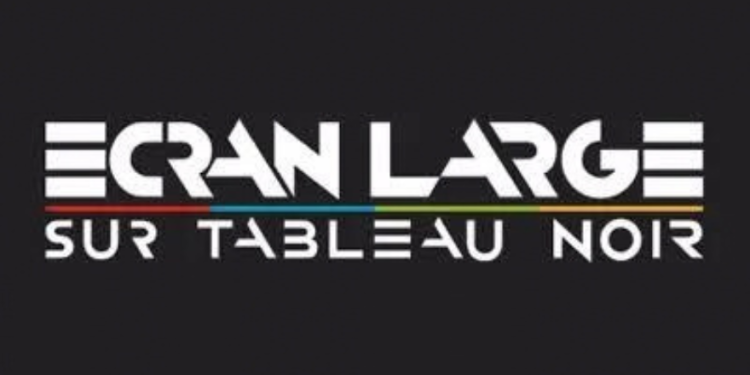 Logo de Écran large sur tableau noir